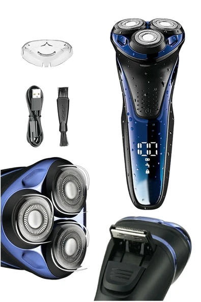 Egonex V-306 Aqua Deep Blue Touch Islak & Kuru Şarjlı Ipx7 Su Geçirmez Tıraş Makinesi Günlük Sıfır ürün görseli 1