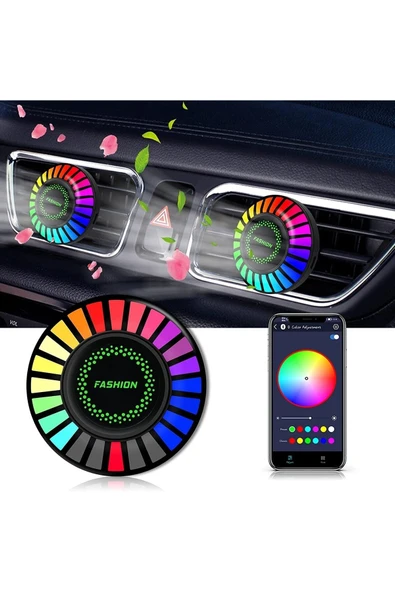 Janva 2 Adet Araç Içi Rgb Bluetoothlu Sese Duyarlı Ekolayzer Led Işık ( Havalandırmaya Takılır ) ürün görseli 1