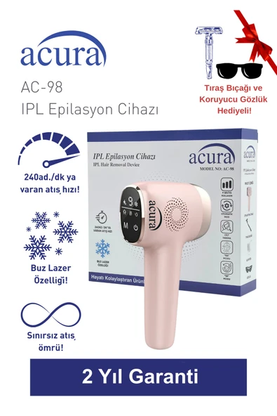 AC-98 Ultra Hızlı, Sınırsız Atışlı Buz Lazer IPL Lazer Epilasyon Cihazı ürün görseli 1