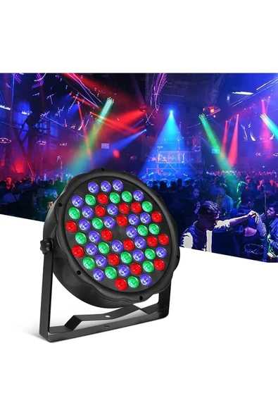 Janva Sese Duyarlı Rgb Led 1 Watt 54x3 Led Par Sahne Işığı-parti, Disko,restoran, Bahçe, Park Plaza Vb. ürün görseli 1
