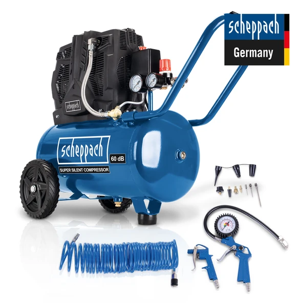 Scheppach HC25si Sessiz Kompresör 1100 W 8 Bar 24 Lt - 5906140901 ürün görseli 1