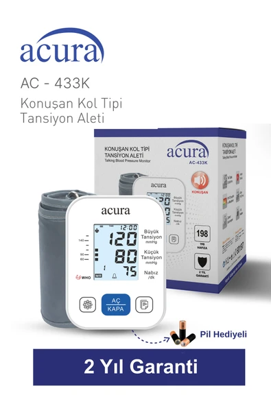 AC-433K Türkçe Konuşan Koldan Tam Otomatik Tansiyon Aleti Çanta Hediyeli ürün görseli 1
