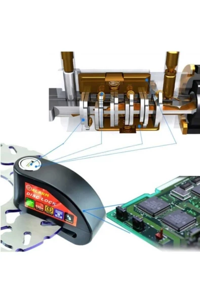 Vi Caro Vİ Caro 110 Db Siyah Alarmlı Disk Kilidi Hatırlatma Kablolu ürün görseli 1