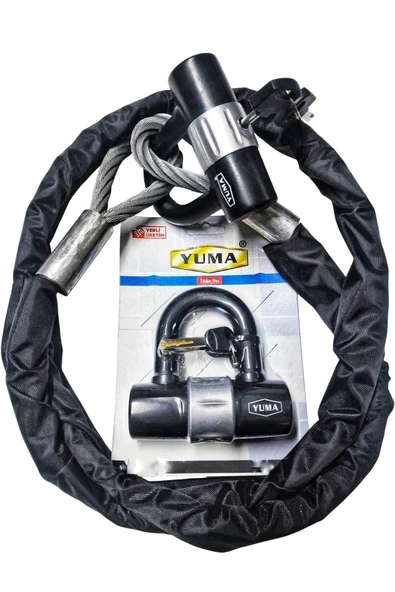 Vi Caro U Bar Kilitli 10 Mm 2 Metre Çelik Halat Motorsiklet Zincir Kilit Scooter Kilidi Motor Kilidi ürün görseli 1
