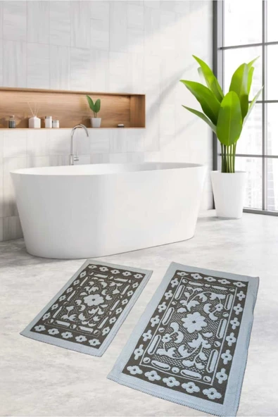 2 Li Bukle Banyo Takımı [pamuklu Bukle] Gri ürün görseli 1