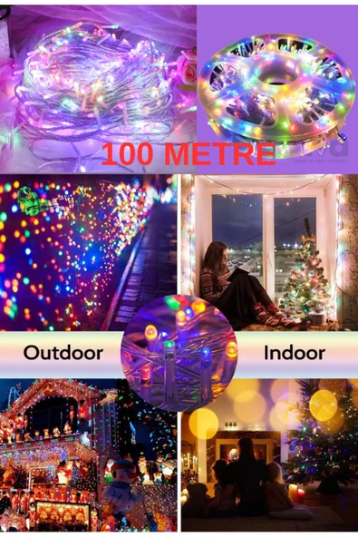 Janva 25-50-75 metre rgb RENKLİ Led Yılbaşı Düğün Parti Süsü Aydınlatma Işık Mahya Tabela Fişli ürün görseli 1