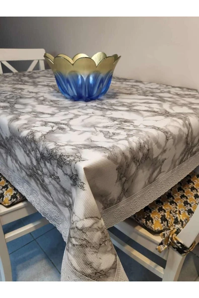 Kaydırmaz Tabanlı Pvc Muşamba - Desenli Silinebilir 120 X 150 Hazır Masa Örtüsü ürün görseli 1
