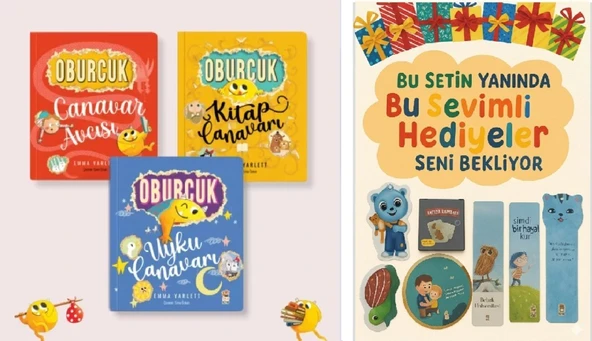 Emma Yarlett Oburcuk Seti 3 Kitap (Uyku Canavarı + Kitap Canavarı + Canavar Avcısı) ürün görseli 1
