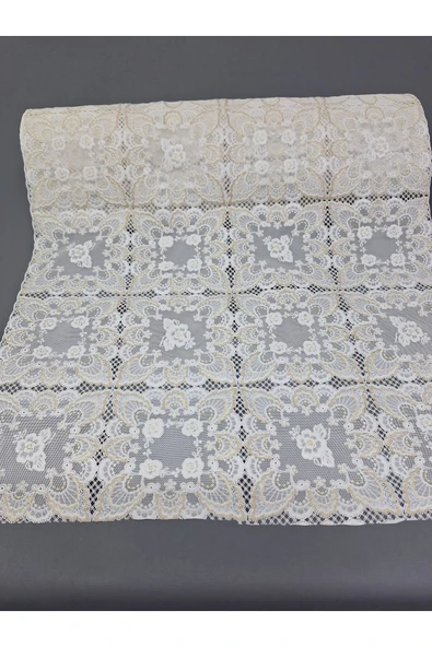 PVC KÜPÜR DANTEL RAF VE DOLAP ÖRTÜSÜ RUNNER  (KAHVERENĞİ) ürün görseli 1