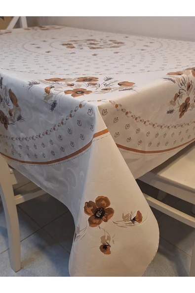 DORA PANO Elyaf Tabanlı Pvc Muşamba - Desenli Silinebilir 155 YUVARLAK Hazır Masa Örtüsü ürün görseli 1