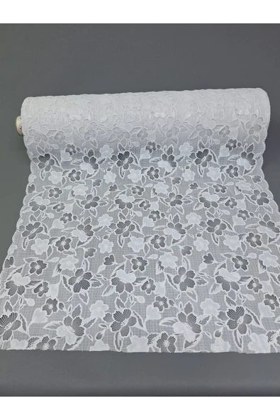Pvc Küpür Dantel Raf Ve Dolap Örtüsü Runner  Beyaz ürün görseli 1