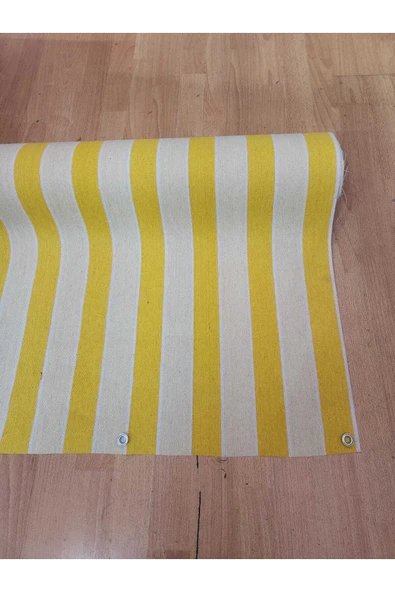 67x100cm Sarı Krem Çizgili Kumaş Balkon Brandası(istediğiniz Ölçü Kadar Adeti Çoğaltabilirsiniz ) ürün görseli 1