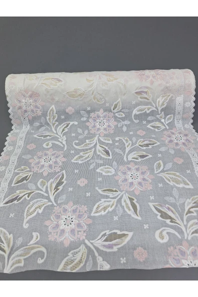 PVC KÜPÜR DANTEL RAF VE DOLAP ÖRTÜSÜ RUNNER  (PEMBE) ürün görseli 1