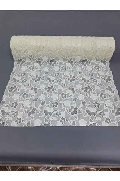 PVC KÜPÜR DANTEL RAF VE DOLAP ÖRTÜSÜ RUNNER (KREM) ürün görseli 1