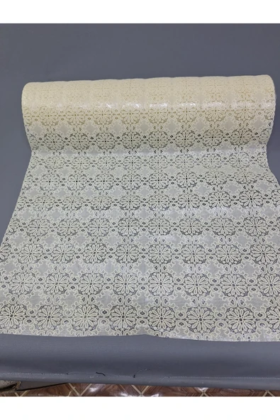 PVC KÜPÜR DANTEL RAF VE DOLAP ÖRTÜSÜ RUNNER  (KREM) ürün görseli 1