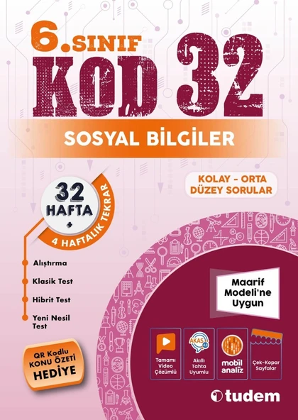 Tudem 6. Sınıf Sosyal Bilgiler Kod 32 ürün görseli 1