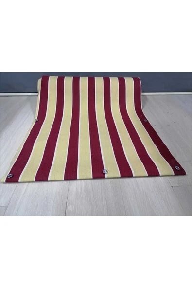 67x150cm Bordo Krem Çizğili Kumaş Balkon Brandası(istediğiniz Ölçü Kadar Adeti Çoğaltabilirsiniz ) ürün görseli 1