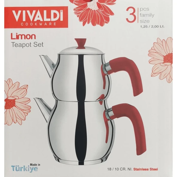Vivaldi Limon Aile Boy Çaydanlık 3 Parça - Resim 2