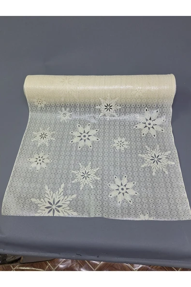Pvc Küpür Dantel Raf Ve Dolap Örtüsü Runner  (krem) ürün görseli 1