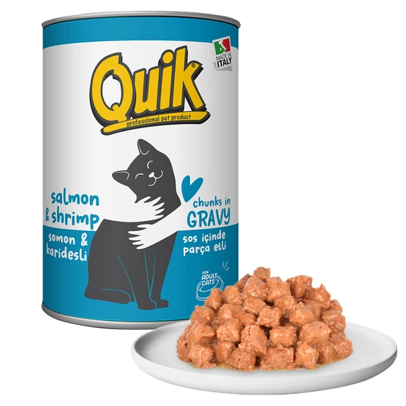 Quik Somonlu Karidesli Yetişkin Kedi Konserve 415 Gr ürün görseli 1