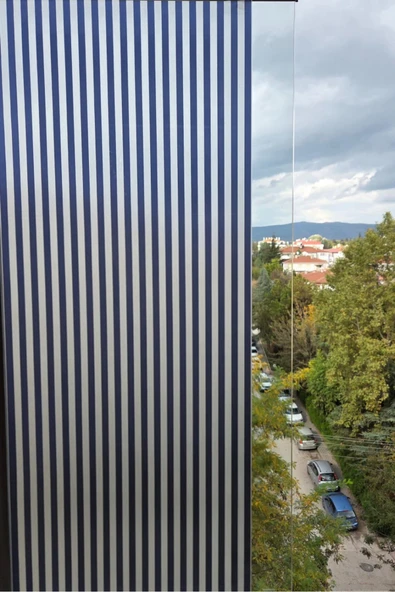Statik Cam Filmi Lacivert Çizgi Desenli Folyo – Duşa Kabin, Pencere ve Ofis Dekorasyon Folyosu ürün görseli 1