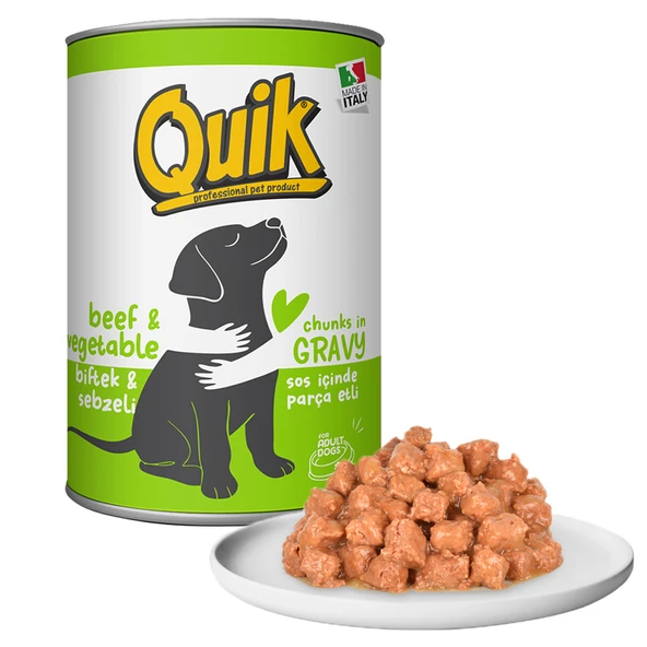 Quik Biftekli Sebzeli Yetişkin Köpek Konserve 415 Gr ürün görseli 1