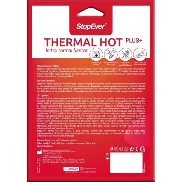 Stopever Thermal Hot Plus + Sıcak Kompres Flastreri - Resim 3