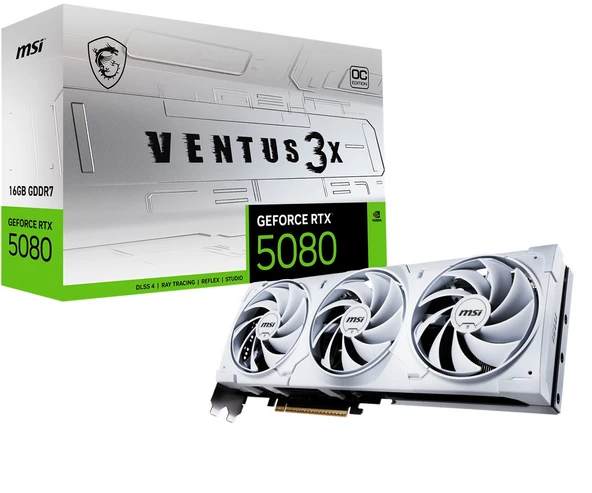 MSI GEFORCE RTX 5080 16G VENTUS 3X OC WHITE ürün görseli 1