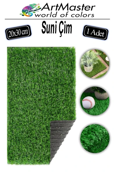 Yapay Çim 20x30 cm 1 Adet A4 Boyutunda Dekoratif Maket Çim Yapay Çim Halı Teraryum Suni Çim Süsleme ürün görseli 1