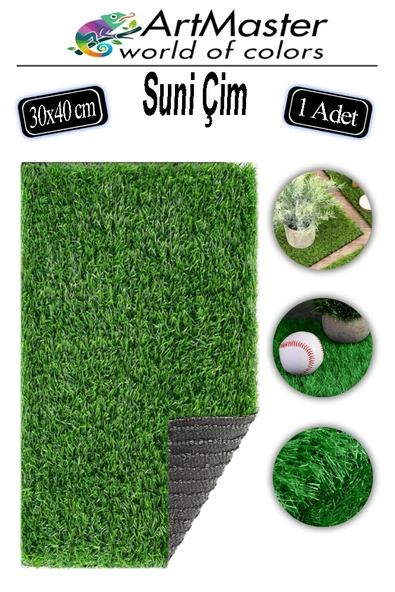 Yapay Çim 30x40 cm 1 Adet A3 Boyutunda Dekoratif Maket Çim Yapay Çim Halı Teraryum Suni Çim ürün görseli 1