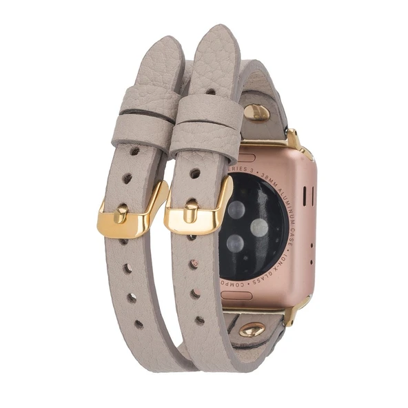 Apple Watch Uyumlu Deri Kordon Ely Double Tour GT ERC3 - Resim 2