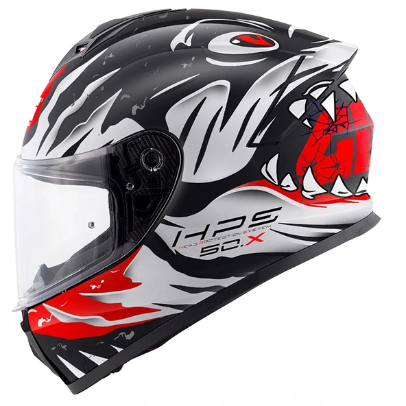 GIVI 50.X SHARKBITE MAT SİYAH-BEYAZ-KIRMIZI KASK SİYAH - BEYAZ - KIRMIZI ürün görseli 1