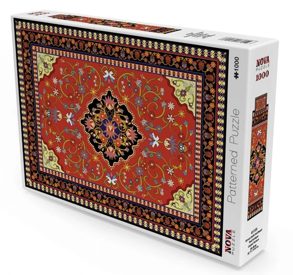 Nova Puzzle 1000 Parça Kırmızı Antik Halı Desenli Puzzle ürün görseli 1