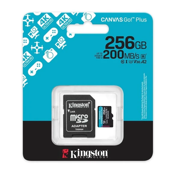 KINGSTON Kingston 256GB mSDXC CanvasGo+ 200MB SDCG4/256GB ürün görseli 1