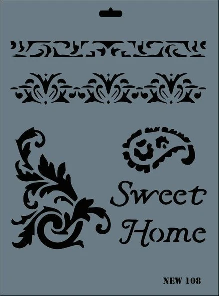Rich New Seri N-108 Stencil 35x25 cm ürün görseli 1