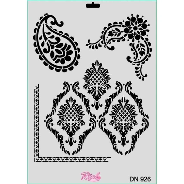 Rich Dantel Seri DN-926 Stencil 35x25 cm ürün görseli 1