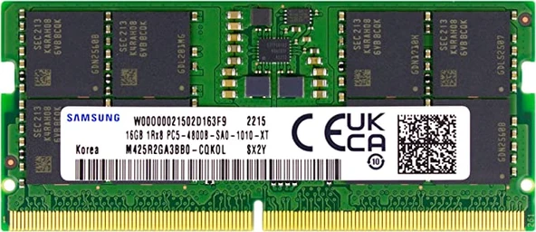 SAMSUNG M425R2GA3BB0-CQKOL 16GB 4800MHz DDR5 CL40 SODIMM KUTUSUZ ürün görseli 1