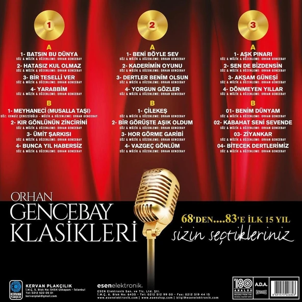 Orhan Gencebay Klasikleri Vol. 1 - 3 Plak - Resim 2
