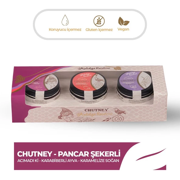 Eşlikçi Chutney 3’lü Set – Pancar Şekerli | Antalya Reçelcisi ürün görseli 1