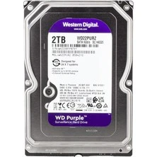 2 TB WD 3.5 PURPLE SATA3 5400RPM 64MB 7/24 GUVENLIK WD23PURZ ART ürün görseli 1
