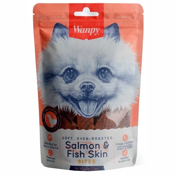 Wanpy Yumuşak Somon Ve Balık Derisi Köpek Ödülü 100Gr ürün görseli 1