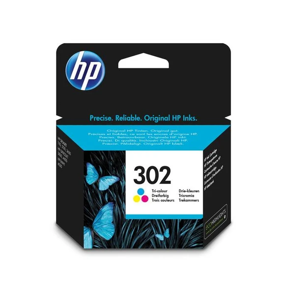 HP 302 F6U65AE Renkli Kartuş ürün görseli 1