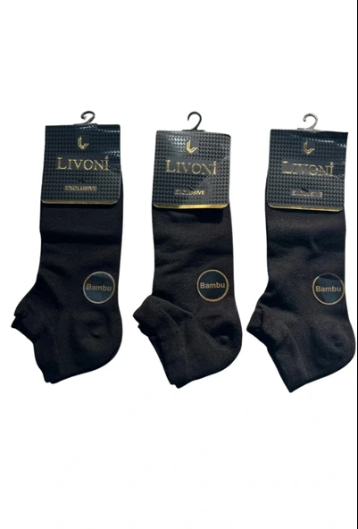 Livoni Dikişsiz Bambu Erkek Patik Çorap 3 adet ürün görseli 1