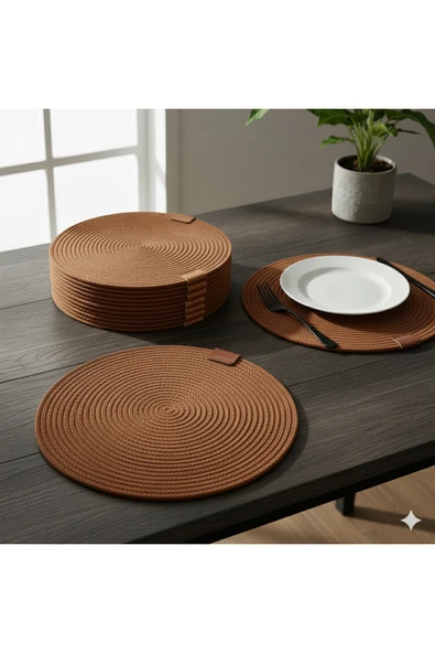 MMTHOME Amerikan Servis Runner 6 Lı Sunum Supla Çeyiz Takımı Örgü Tabak Altı Yanmaz ürün görseli 1