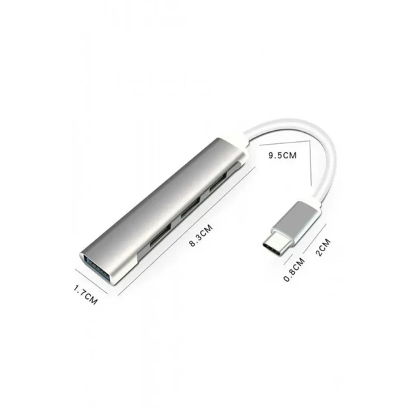 TYPE-C TO USB HUB 4 PORT ÇOKLAYICI MACBOOK İLE UYUMLU ÇOĞALTICI ürün görseli 1