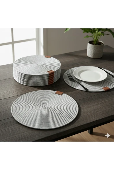 MMTHOME Amerikan Servis Runner 6 Lı Sunum Supla Çeyiz Takımı Örgü Tabak Altı Yanmaz ürün görseli 1