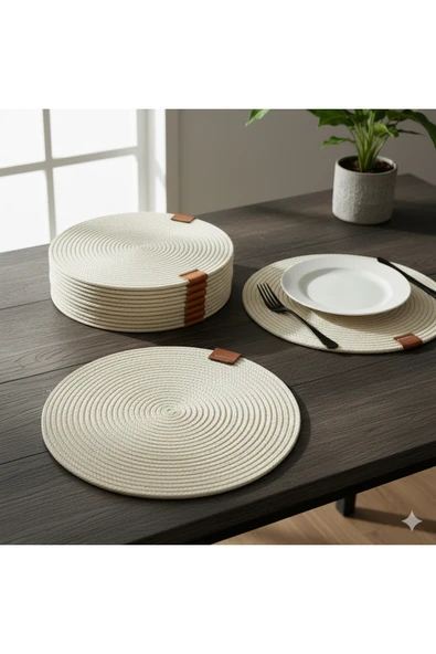 MMTHOME Amerikan Servis Runner 6 Lı Sunum Supla Çeyiz Takımı Örgü Tabak Altı Yanmaz ürün görseli 1