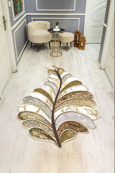 Modern Lazer Kesim Dijital Baskı Kaymaz Taban Halı H0415 RENKLİ 200 X 300 ürün görseli 1