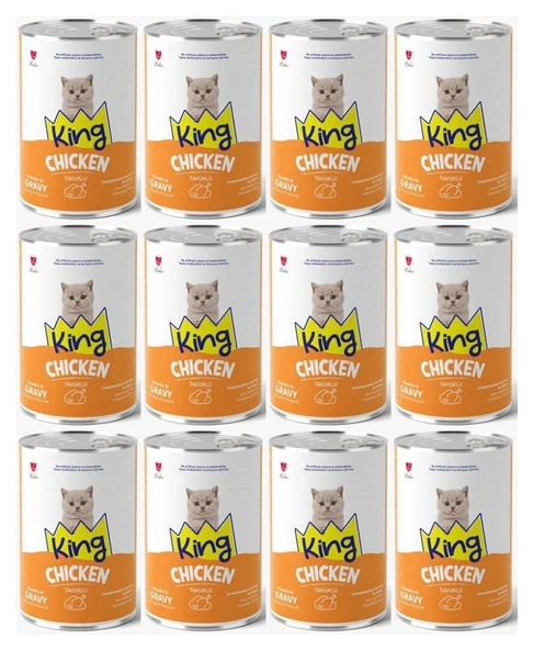 King Et Parçacıklı Tavuklu Yavru Kedi Konserve 400 Gr*12 ADET ürün görseli 1