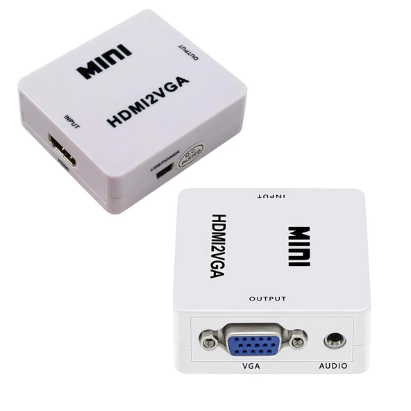 HDMI to VGA+Ses Dönüştürücü çevirici ile HDTV Projektörü HDMI 2 VGA Dönüştürücü ürün görseli 1